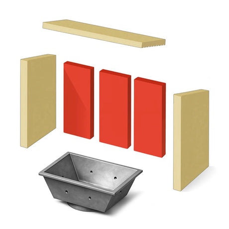 Brennraumplatten - Set 2 - teilig (seitlich) für MERAN, MODENA 2.0 Kaminofen - ACCENTE