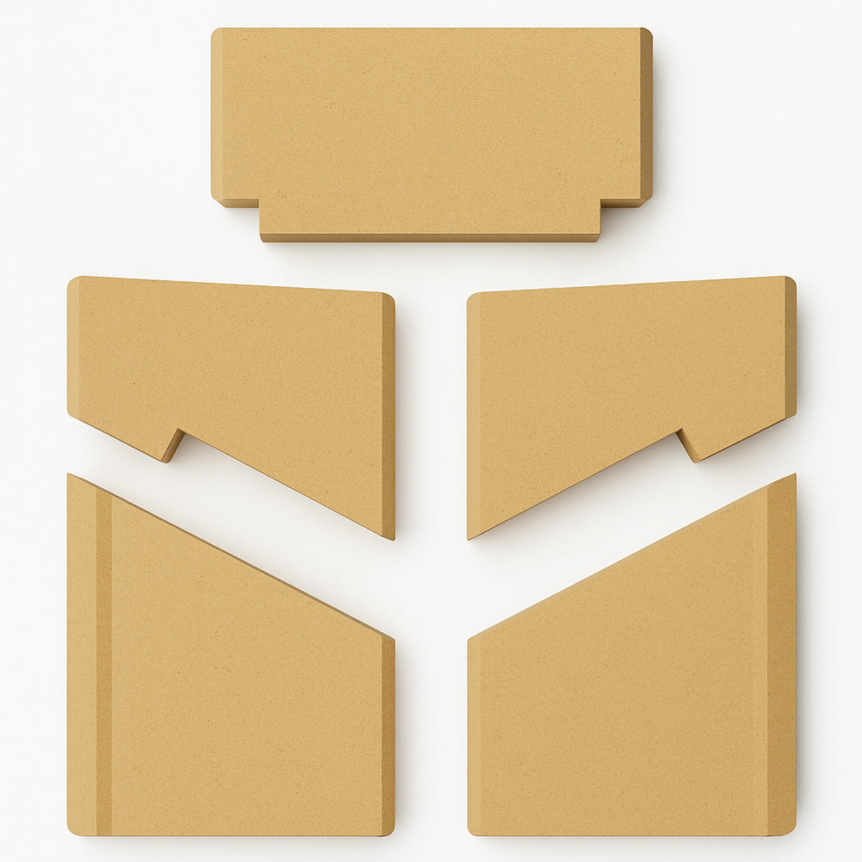 Umlenkplatten - Set 5 - teilig (oben) für HIRI 3.0, K6 2.0 Kaminofen - ACCENTE